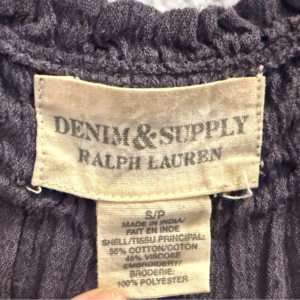 Denim & Supply Ralph Lauren Purple Camisole with Geometric embroidered Pattern - Picture 7 of 9